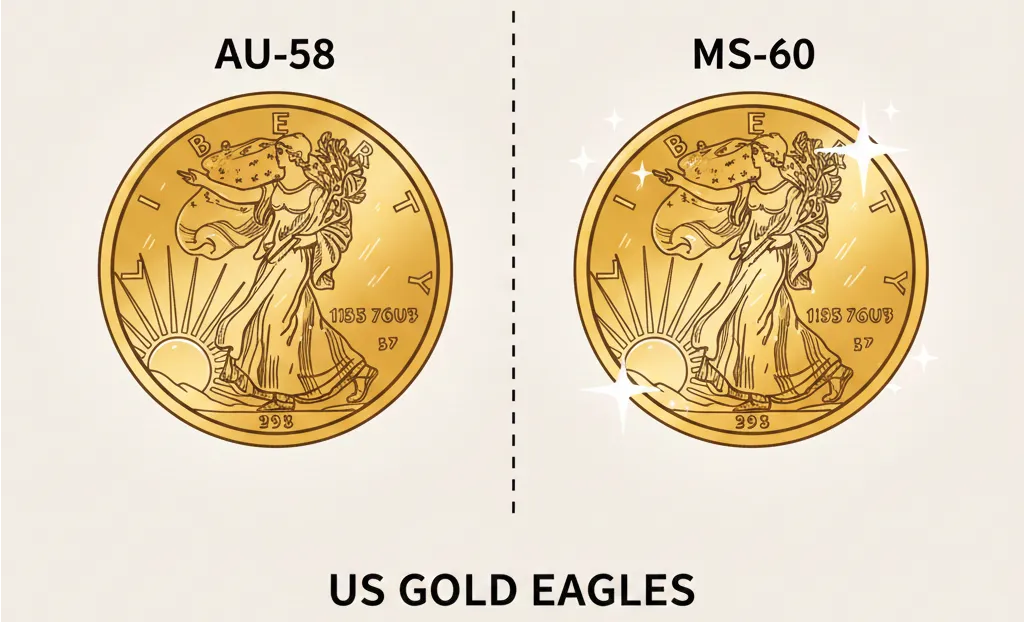 Difference Between AU-58 and MS-60 in US Gold Eagles